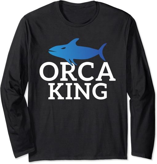 Orca King Orca Whale Long Sleeve T-Shirt