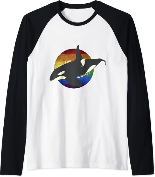 Orca Killer Whale Earth Day Activist Ocean Marine Biologist Raglan Baseball Tee