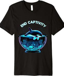 Orca End Captivity Free The Orcas Marine Protection Activist Premium T-Shirt