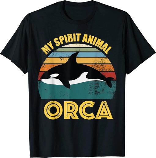 Retro Vintage My Spirit Animal Orca Killer Whale Orca Lovers T-Shirt