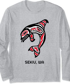 Sekiu, Washington Native American Orca Killer Whales Long Sleeve T-Shirt