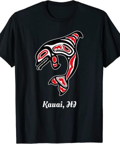 Native Kauai Hawaii Red Orca Killer Whale T-Shirt