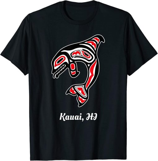 Native Kauai Hawaii Red Orca Killer Whale T-Shirt