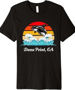 Vintage Dana Point CA Distressed Orca Killer Whale Art Premium T-Shirt