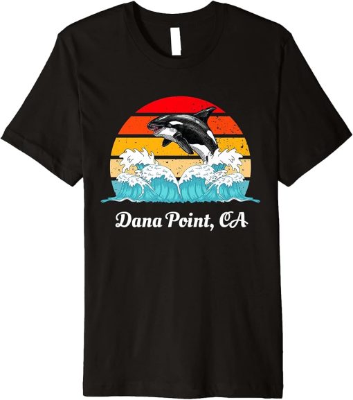 Vintage Dana Point CA Distressed Orca Killer Whale Art Premium T-Shirt